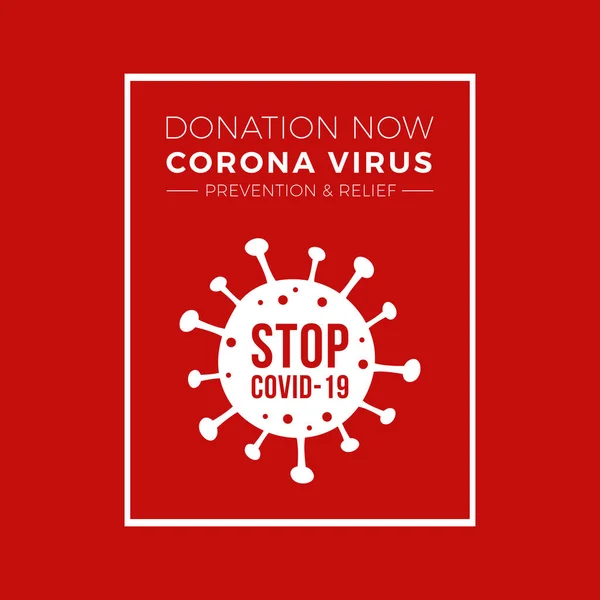 Donation Stop Covid Corona Virus — Stock Vector