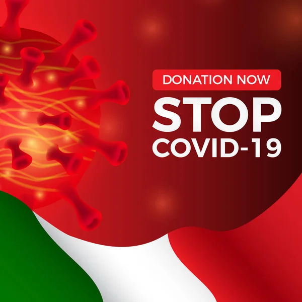 Italie Donation Stop Covid Corona Virus Vector — Image vectorielle