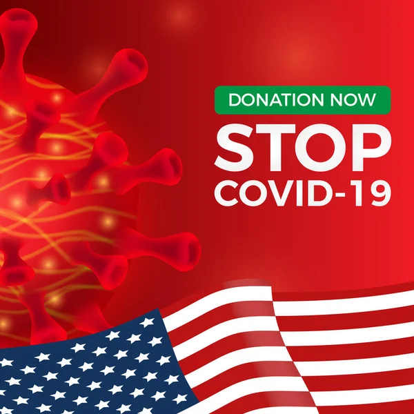 American Stop Covid Corona Virus Vector — Image vectorielle