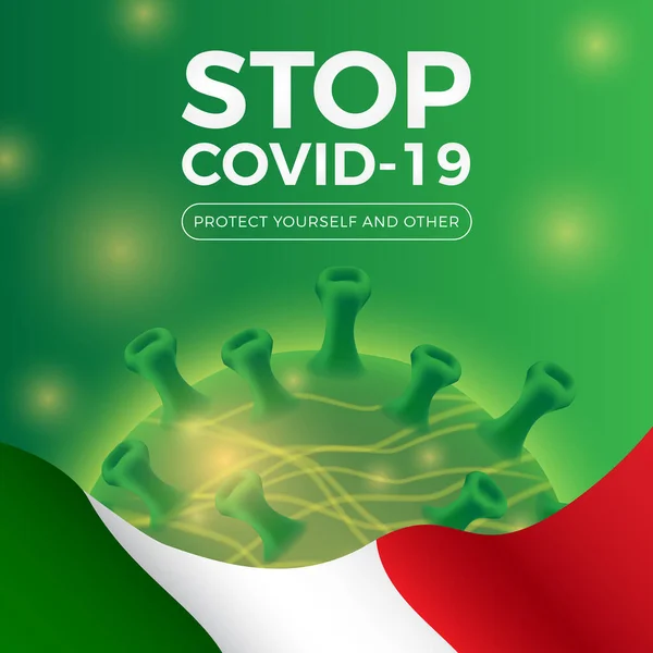 İtalya Covid-19 Corona Virüs Vektörünü Durdur