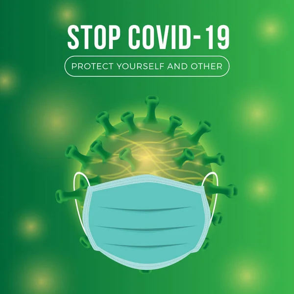 Arrêter Covid Corona Virus Vector — Image vectorielle