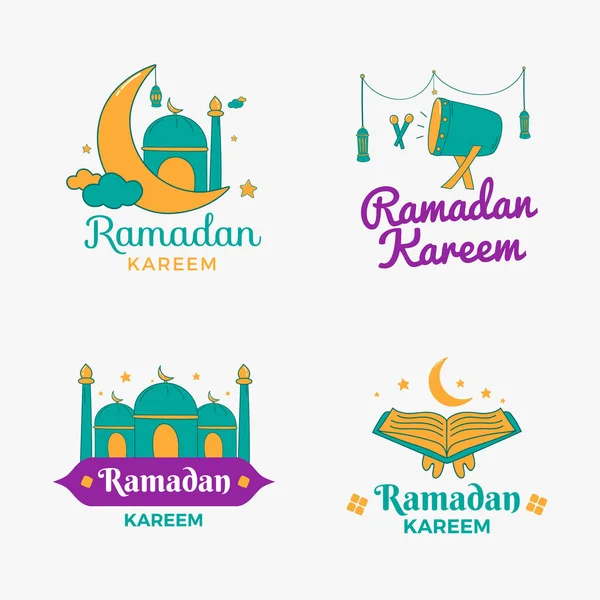 Vetor Ramadan Kareem Desenhado Mão — Vetor de Stock