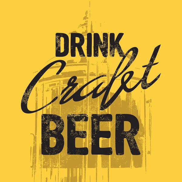 Craft Beer trinken Zitat — Stockvektor