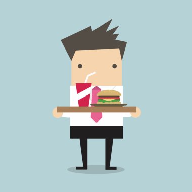 Bir tepsi yiyecek işadamı