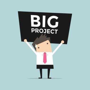 Ağır büyük bir proje taşıyan işadamı
