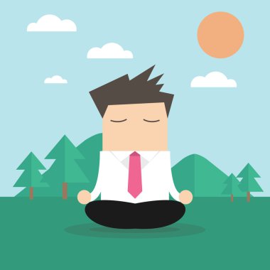 Yoga vektör yapıyor işadamı