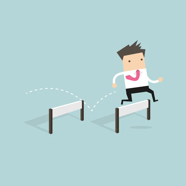 Businessman Jumping Over Hurdle vector — Stockový vektor