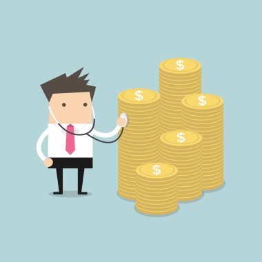 Stetoskop ile işadamı finansal sistem durumu denetimi