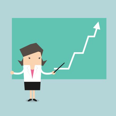 Grafik büyüyen iş işkadını