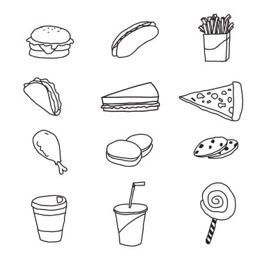 fastfood vektör kümesi