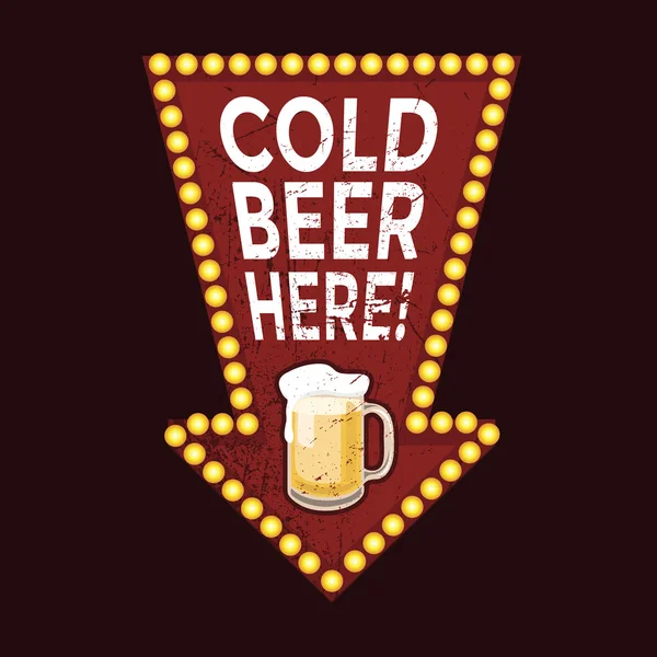 Vintage metal sign Cold Beer Here — Stock vektor