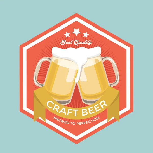 Retro Craft Beer Sign — Stock Vector