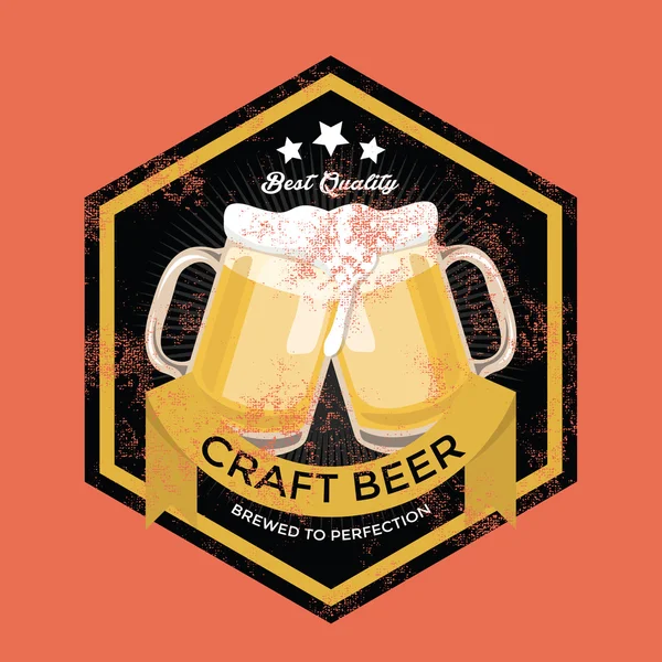 Signe de bière artisanale rétro — Image vectorielle