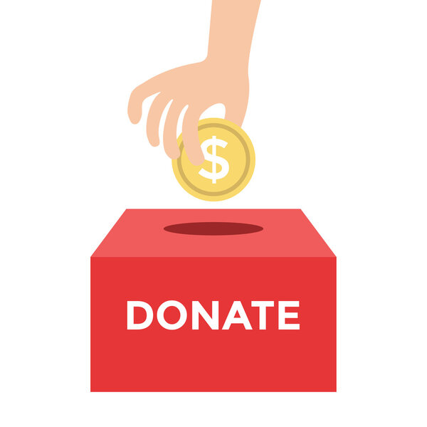 Donate Money To Charity Concept Vector Illustration