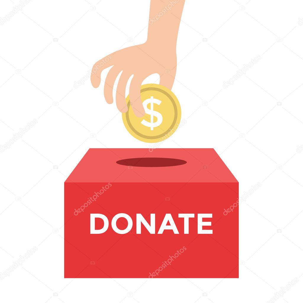 Donate Money To Charity Concept Vector Illustration