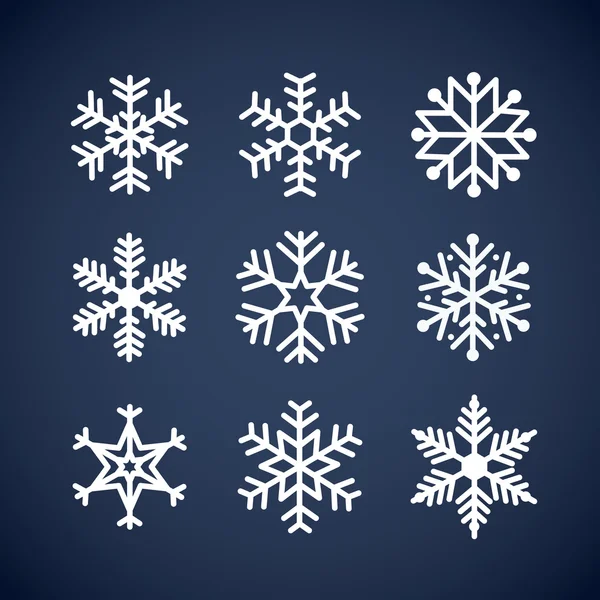 Набір векторних сніжинок — стоковий вектор