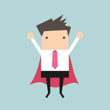 Süper işadamı uçan vektör