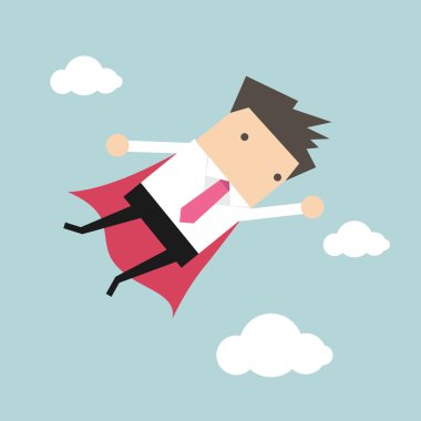Gökyüzünde uçan iş adamı