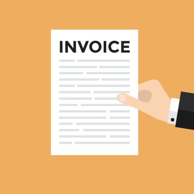 Fatura başlık bir harfle tutan el