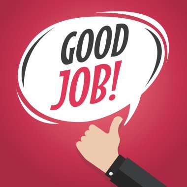 Başparmak iyi iş karikatür konuşma balonu