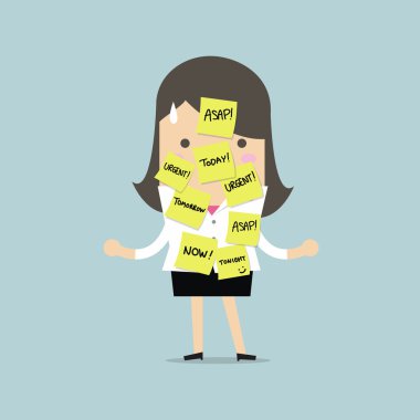 Kısa Not acil iş için bir sürü iş kadını