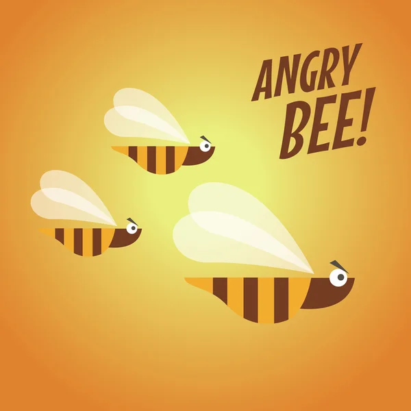 Böse Biene flache Design-Vektor — Stockvektor