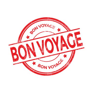 Bon voyage lastik damgası vektör