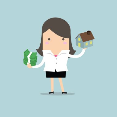 İşkadını holding ev ve para.