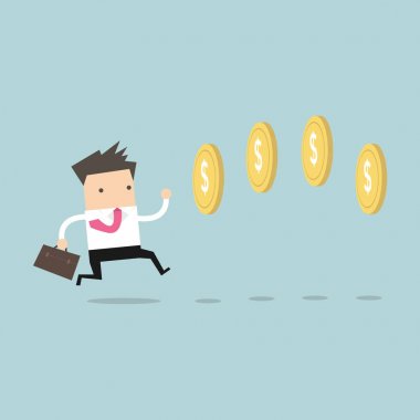 Paralar video oyun tarzı takip işadamı.