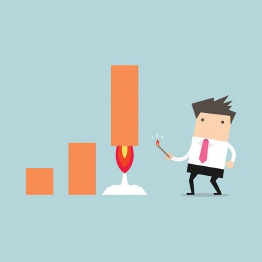 işadamı yangın roket up satış için.