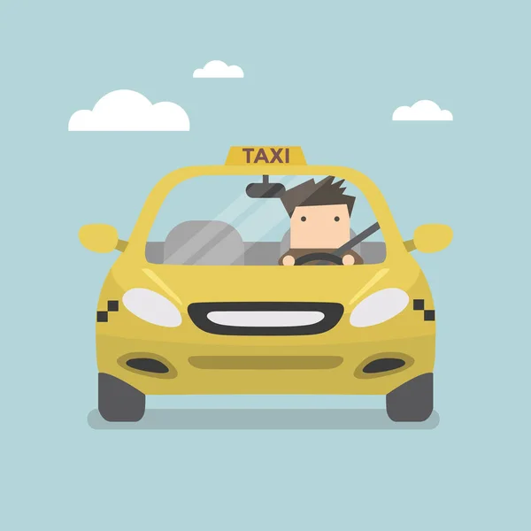 Žluté Taxi Auto Řidič Taxi — Stockový vektor