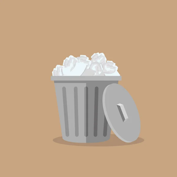 Trash Bin Garbage Icon — Stock Vector