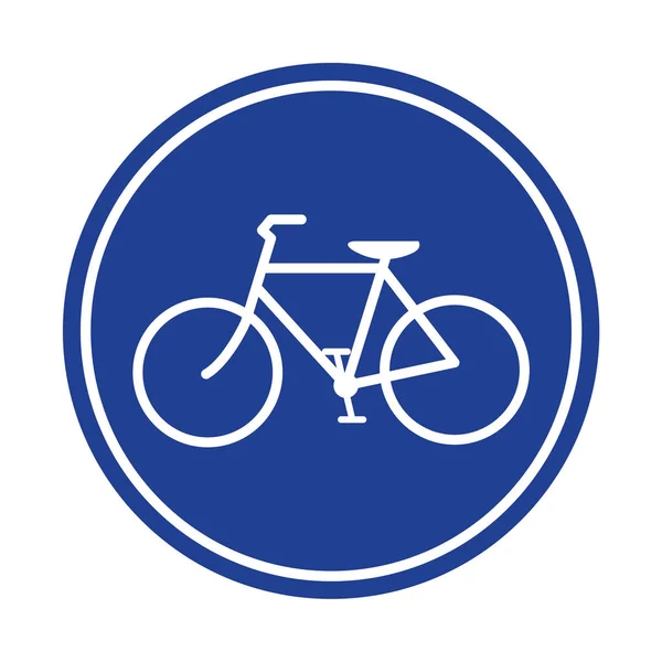 Señal Carril Bici Azul Aislada Sobre Fondo Blanco — Vector de stock