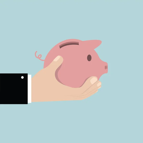 Sparen Sie Das Geld Sparschweinen Sparkonzept — Stockvektor