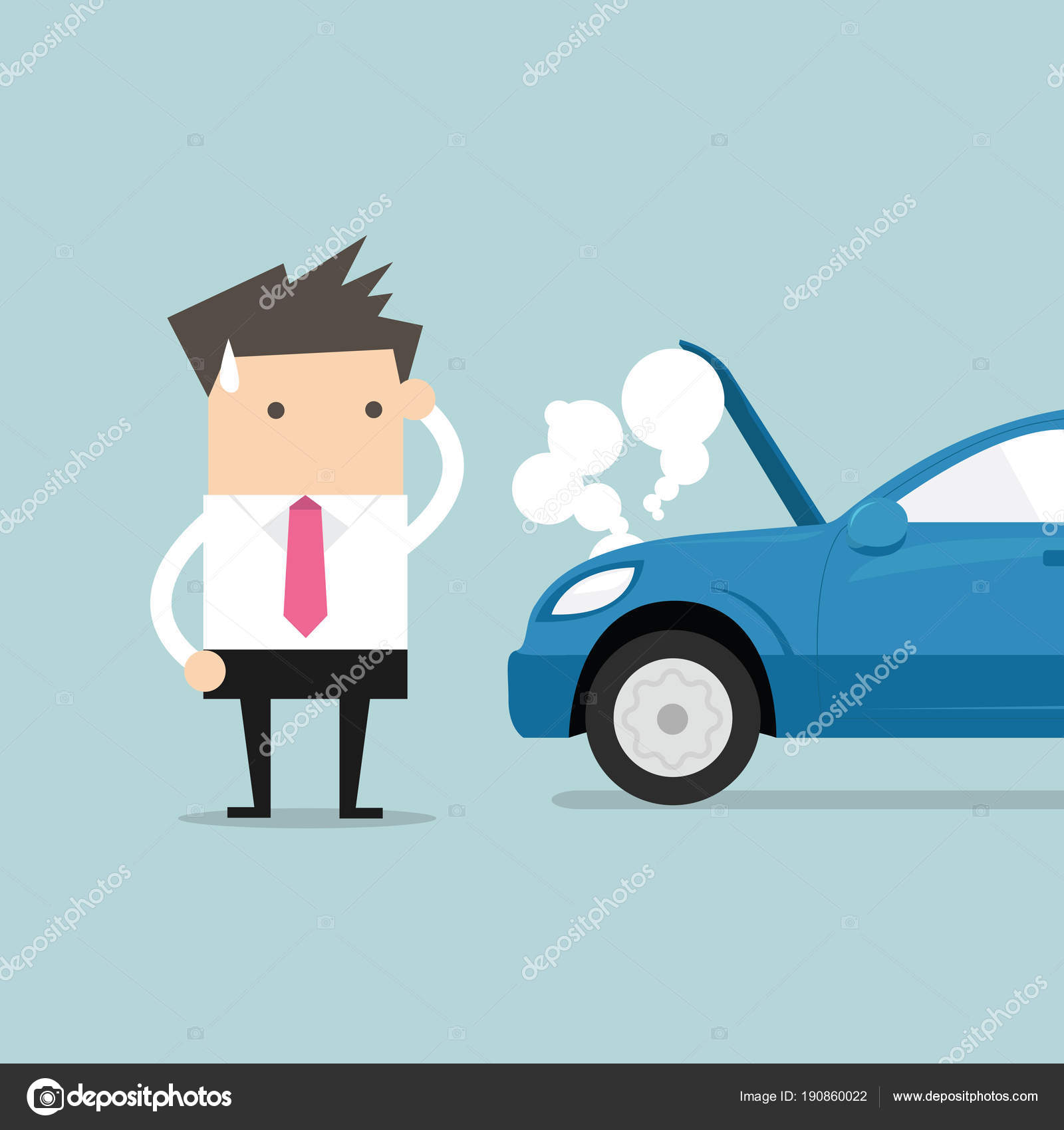 商人有不可抗力汽车抛锚了图库矢量图©inueng 190860022