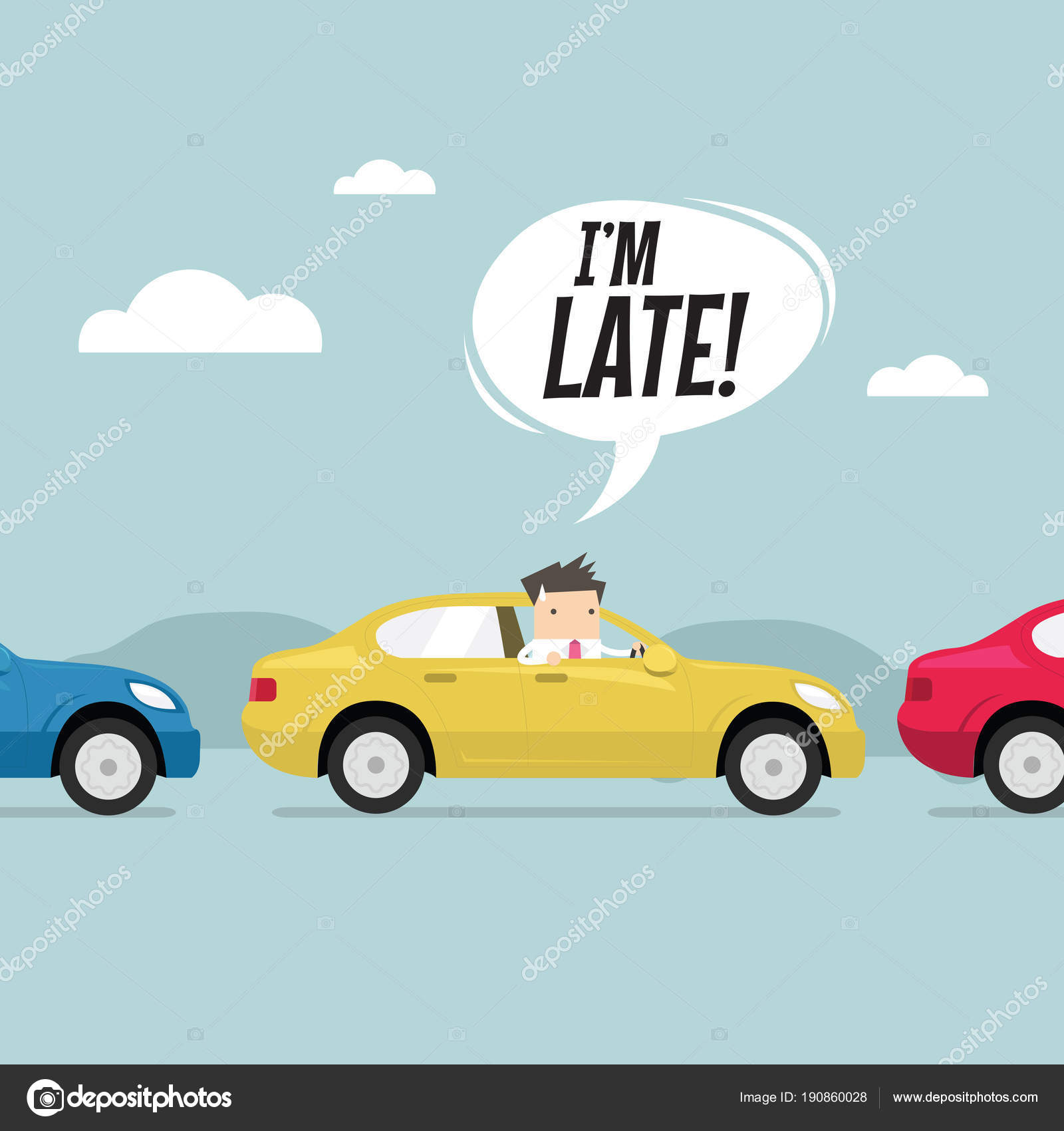 Businessman Road Traffic Jam Late Work Stock Vector Image by ©inueng  #190860028