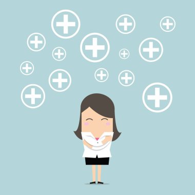 İşkadını çapraz kişinin kol, pozitif düşünme.