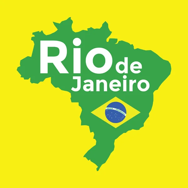 Brazilië Kaart Rio Janeiro — Stockvector
