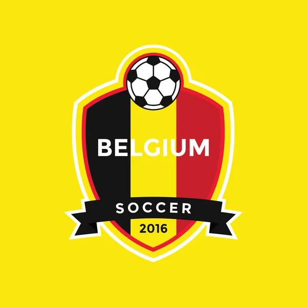 Бельгія Футбол Бейдж Прапором Нації — стоковий вектор