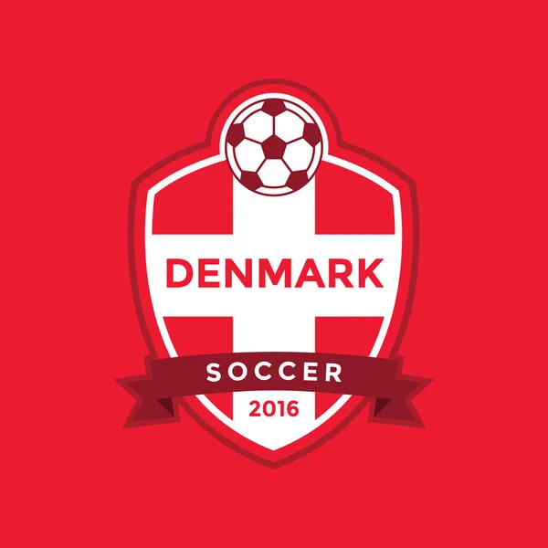 Denemarken Voetbalteam Met Vlag — Stockvector