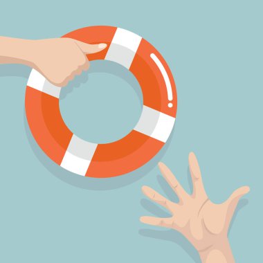 Lifebuoy başka bir kişi dışarı boğulma.