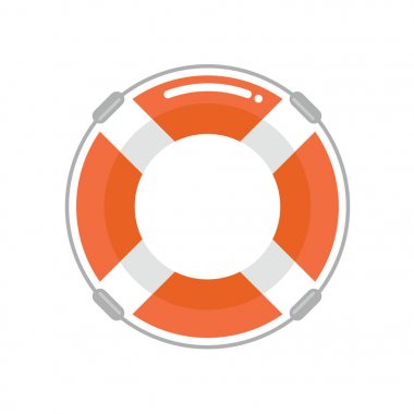 Lifebuoy düz bir tarzda. Yüzme için koruma araçları. Yaz deniz tatil.