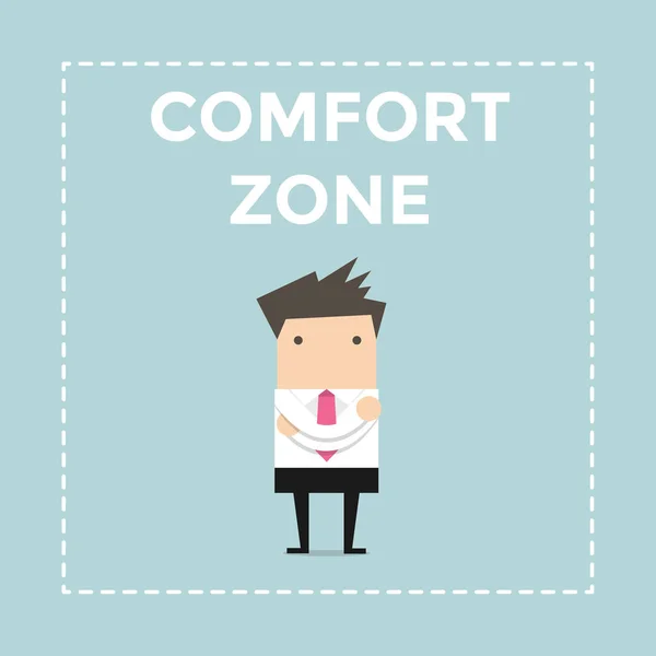 Businessman Standing Comfort Zone — Stock Vector