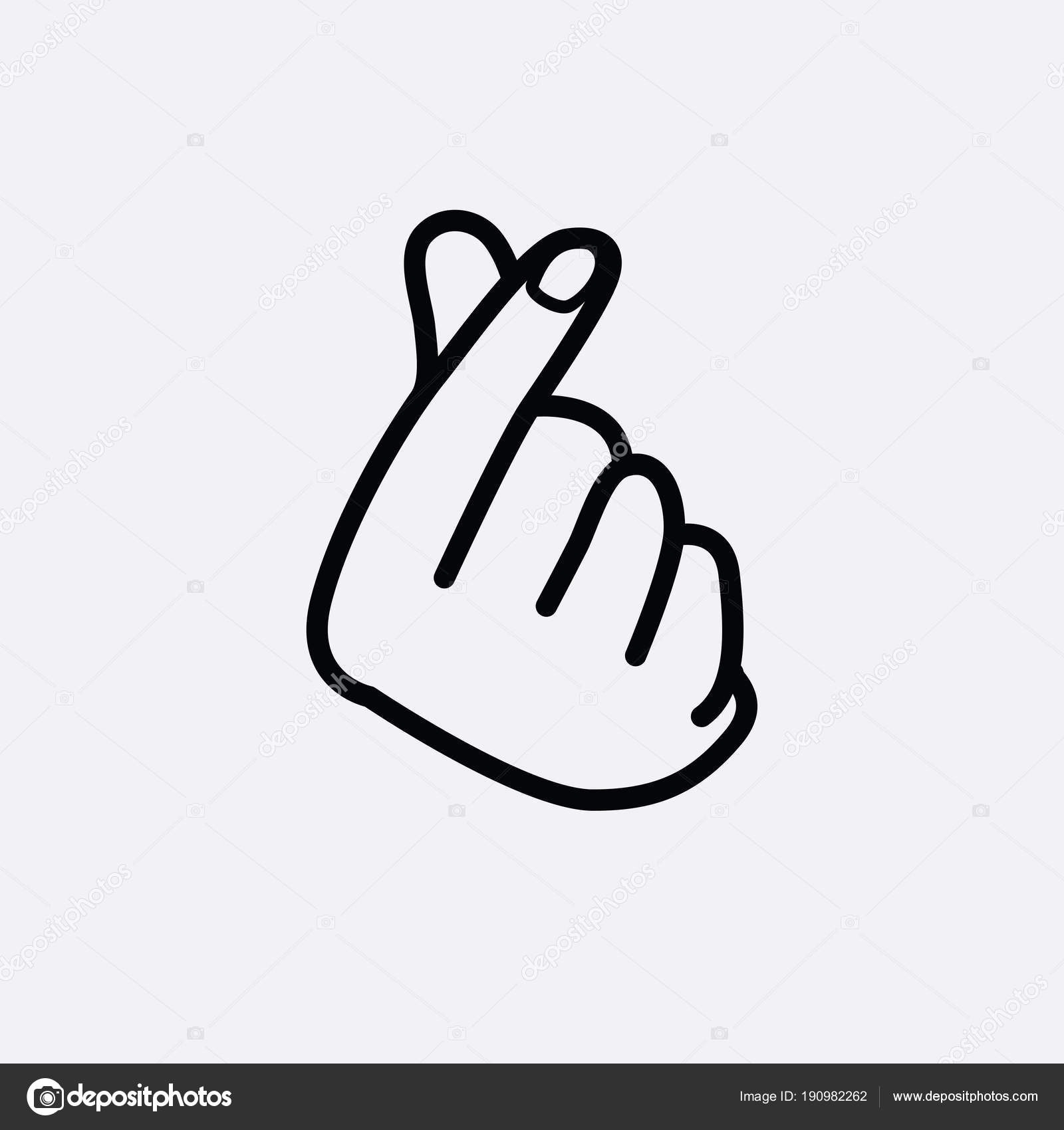 Finger Heart Sign Icon Stock Vector Image by ©inueng #190982262