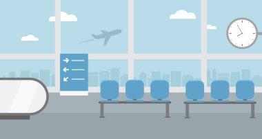 Havalimanı terminal binasının arka plan.
