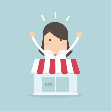 Dükkanı vektör duran işkadını