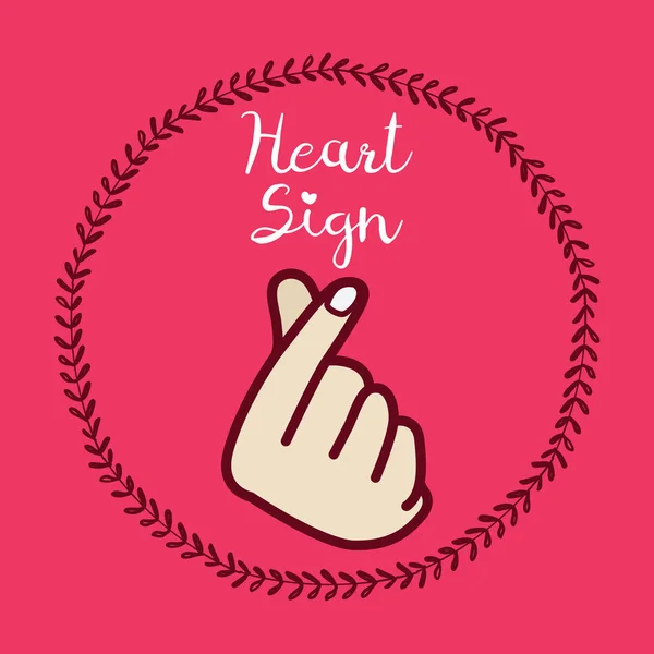 Korean Symbol Hand Heart Message Love Hand Gesture Sign Icon — Stock Vector