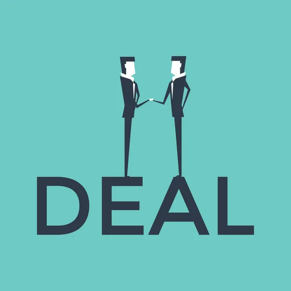 Negocios Trato Con Dos Hombres Negocios Apretón Manos Concepto Asociación — Vector de stock