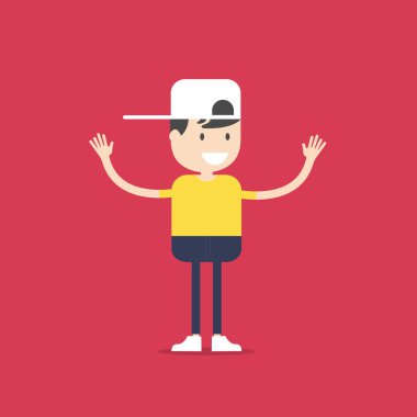 Mutlu çocuk karikatür vektör.