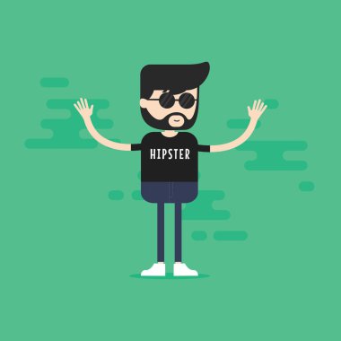 Hipster çizgi film karakteri. vektör